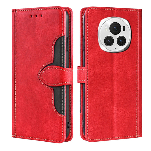 For Honor Magic6 Pro 5G Skin Feel Magnetic Buckle Leather Phone Case(Red) - Honor Cases by PMC Jewellery | Online Shopping South Africa | PMC Jewellery | Buy Now Pay Later Mobicred