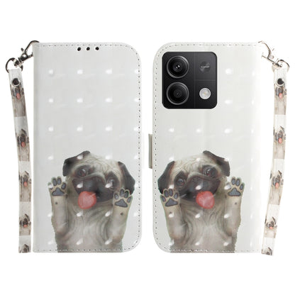 For Xiaomi Redmi Note 13 5G 3D Colored Horizontal Flip Leather Phone Case(Pug) - Note 13 Cases by PMC Jewellery | Online Shopping South Africa | PMC Jewellery | Buy Now Pay Later Mobicred