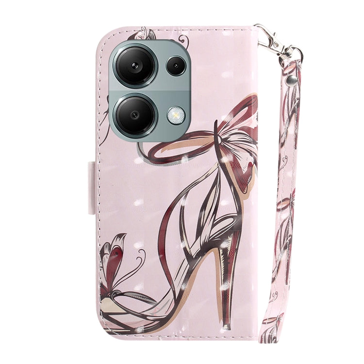 For Xiaomi Poco M6 Pro 4G 3D Colored Horizontal Flip Leather Phone Case(Butterfly High-heeled) - Xiaomi Cases by PMC TechLife | Online Shopping South Africa | PMC TechLife | Buy Now Pay Later Mobicred