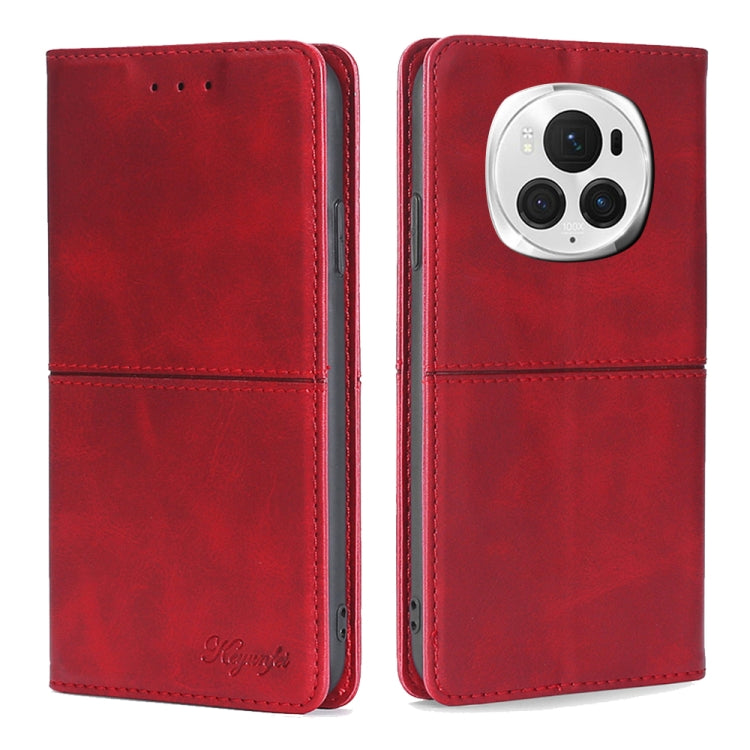 For Honor Magic6 Pro Cow Texture Magnetic Leather Phone Case(Red) - Honor Cases by PMC Jewellery | Online Shopping South Africa | PMC Jewellery | Buy Now Pay Later Mobicred