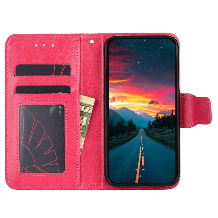 For Huawei Pura 70 5G Crystal Texture Leather Phone Case(Rose Red) - Huawei Cases by PMC Jewellery | Online Shopping South Africa | PMC Jewellery | Buy Now Pay Later Mobicred