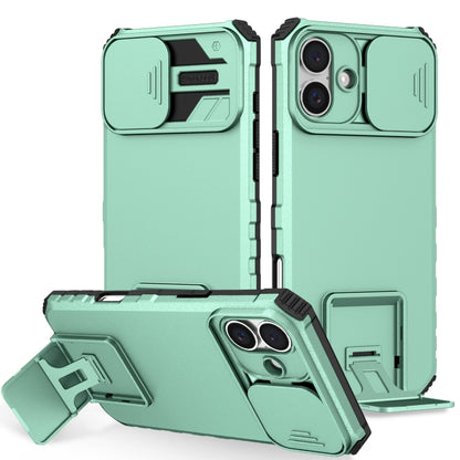 For iPhone 16 Stereoscopic Holder Sliding Camshield Phone Case(Light Blue) - iPhone 16 Cases by PMC Jewellery | Online Shopping South Africa | PMC Jewellery | Buy Now Pay Later Mobicred