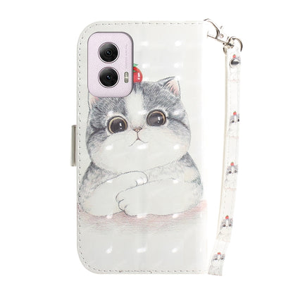 For Motorola Moto G Power 5G 2024 3D Colored Flip Leather Phone Case(Cute Cat) - Motorola Cases by PMC Jewellery | Online Shopping South Africa | PMC Jewellery | Buy Now Pay Later Mobicred