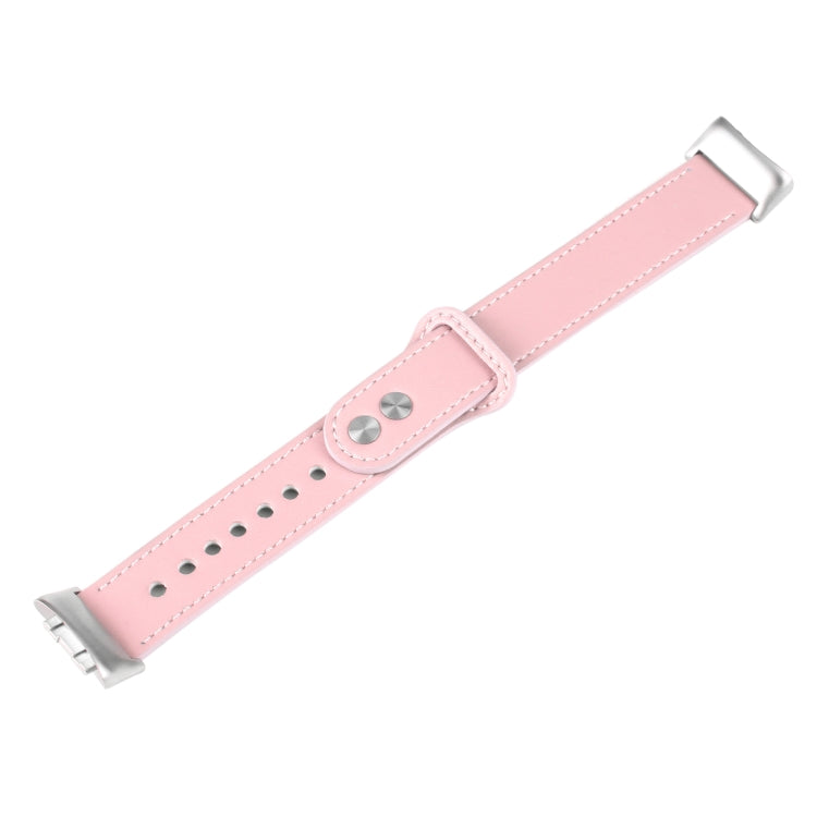 For Fitbit Charge 5 PU Leather Replacement Watch Band(Pink) - Watch Bands by PMC Jewellery | Online Shopping South Africa | PMC Jewellery | Buy Now Pay Later Mobicred