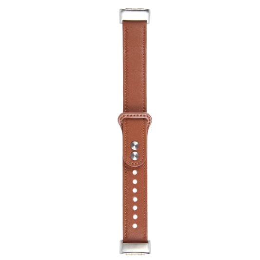 For Fitbit Charge 5 PU Leather Replacement Watch Band(Brown) - Watch Bands by PMC Jewellery | Online Shopping South Africa | PMC Jewellery | Buy Now Pay Later Mobicred