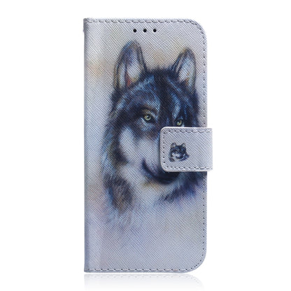 For iPhone SE 2024 Coloured Drawing Flip Leather Phone Case(White Wolf) - More iPhone Cases by PMC Jewellery | Online Shopping South Africa | PMC Jewellery | Buy Now Pay Later Mobicred