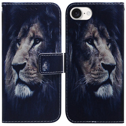 For iPhone SE 2024 Coloured Drawing Flip Leather Phone Case(Lion) - More iPhone Cases by PMC Jewellery | Online Shopping South Africa | PMC Jewellery | Buy Now Pay Later Mobicred