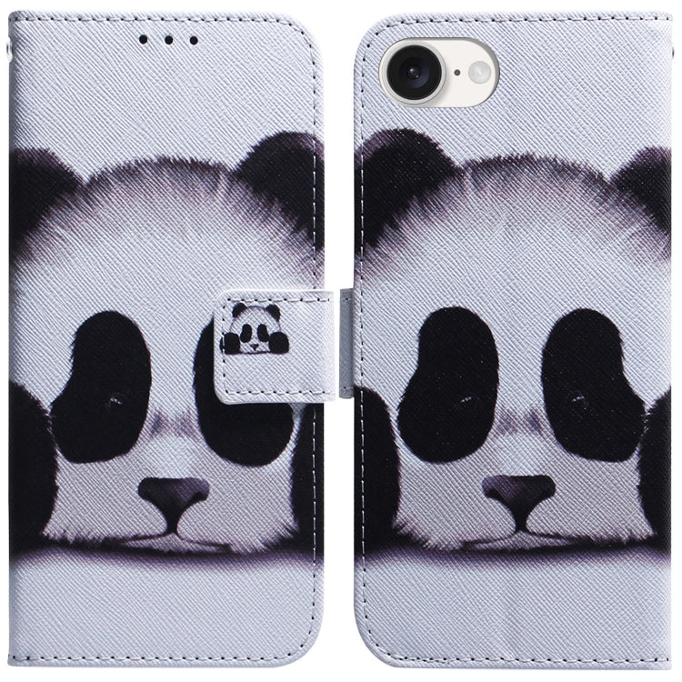 For iPhone SE 2024 Coloured Drawing Flip Leather Phone Case(Panda) - More iPhone Cases by PMC Jewellery | Online Shopping South Africa | PMC Jewellery | Buy Now Pay Later Mobicred