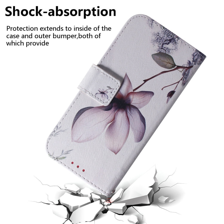 For iPhone SE 2024 Coloured Drawing Flip Leather Phone Case(Magnolia) - More iPhone Cases by PMC Jewellery | Online Shopping South Africa | PMC Jewellery | Buy Now Pay Later Mobicred