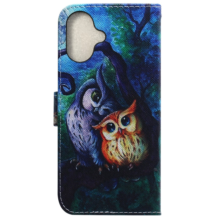 For iPhone 16 Coloured Drawing Flip Leather Phone Case(Oil Painting Owl) - iPhone 16 Cases by PMC Jewellery | Online Shopping South Africa | PMC Jewellery | Buy Now Pay Later Mobicred