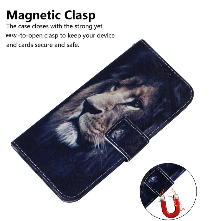 For iPhone 16 Coloured Drawing Flip Leather Phone Case(Lion) - iPhone 16 Cases by PMC TechLife | Online Shopping South Africa | PMC TechLife | Buy Now Pay Later Mobicred