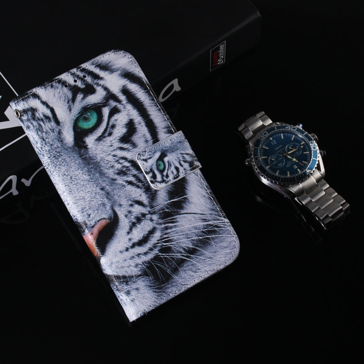 For iPhone 16 Plus Coloured Drawing Flip Leather Phone Case(Tiger) - iPhone 16 Plus Cases by PMC Jewellery | Online Shopping South Africa | PMC Jewellery | Buy Now Pay Later Mobicred