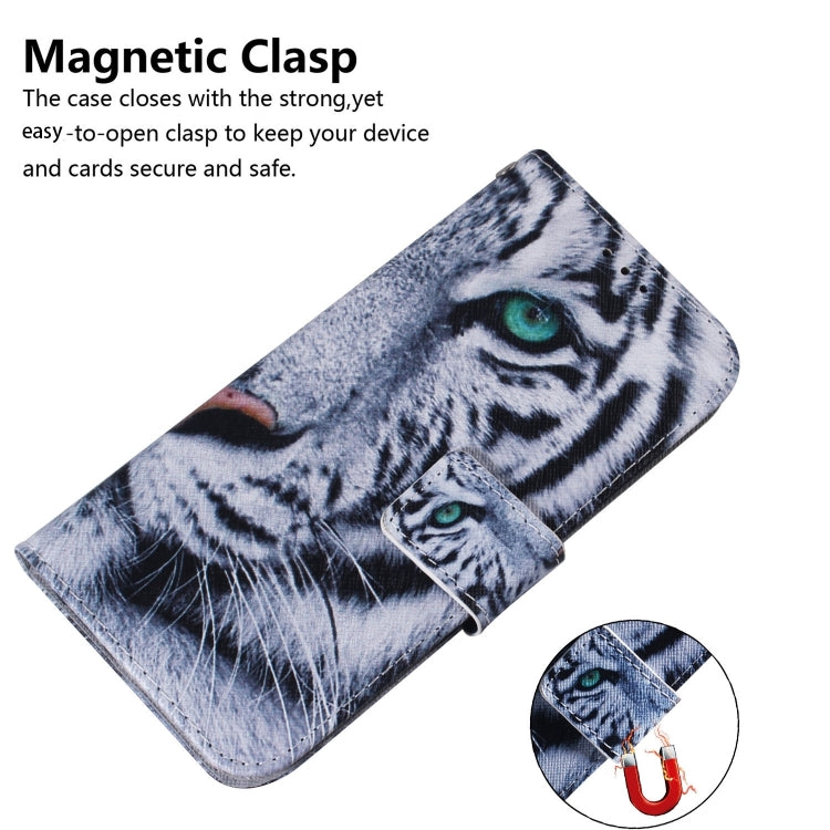 For iPhone 16 Plus Coloured Drawing Flip Leather Phone Case(Tiger) - iPhone 16 Plus Cases by PMC TechLife | Online Shopping South Africa | PMC TechLife | Buy Now Pay Later Mobicred