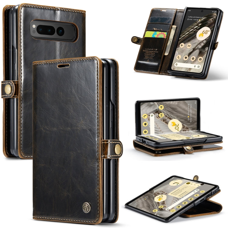 For Google Pixel Fold CaseMe 003 Crazy Horse Texture Leather Phone Case(Coffee) - Google Cases by CaseMe | Online Shopping South Africa | PMC Jewellery | Buy Now Pay Later Mobicred