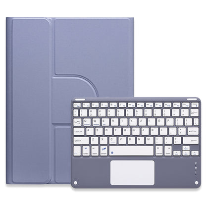 For iPad 10.2 2021 / Air 2019 Square Button 360 Degree Rotatable Bluetooth Keyboard Leather Case with Touchpad(Lavender Purple) - Universal by PMC Jewellery | Online Shopping South Africa | PMC Jewellery