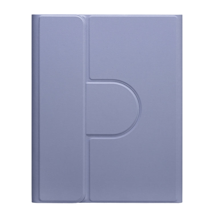 For iPad 10.2 2021 / Air 2019 Square Button 360 Degree Rotatable Bluetooth Keyboard Leather Case with Touchpad(Lavender Purple) - Universal by PMC TechLife | Online Shopping South Africa | PMC TechLife