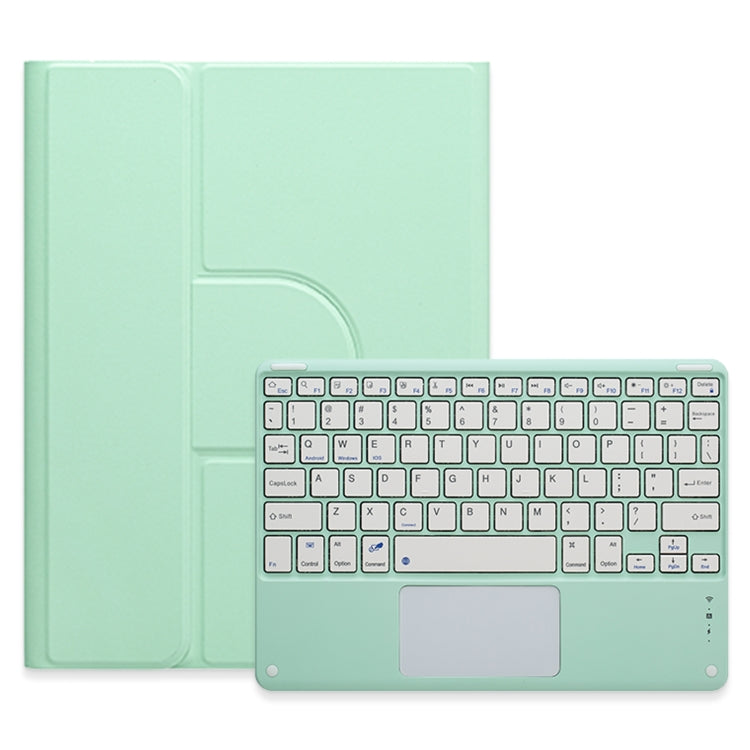 For iPad Air 2022 / iPad Pro 11 2021 Square Button 360 Degree Rotatable Bluetooth Keyboard Leather Case with Touchpad(Mint Green) - Universal by PMC Jewellery | Online Shopping South Africa | PMC Jewellery