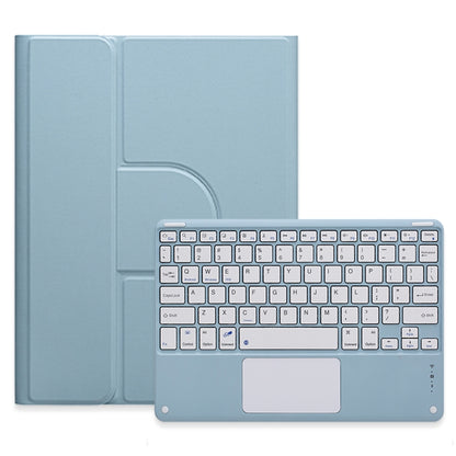 For iPad Air 2022 / iPad Pro 11 2021 Square Button 360 Degree Rotatable Bluetooth Keyboard Leather Case with Touchpad(Mist Blue) - Universal by PMC Jewellery | Online Shopping South Africa | PMC Jewellery