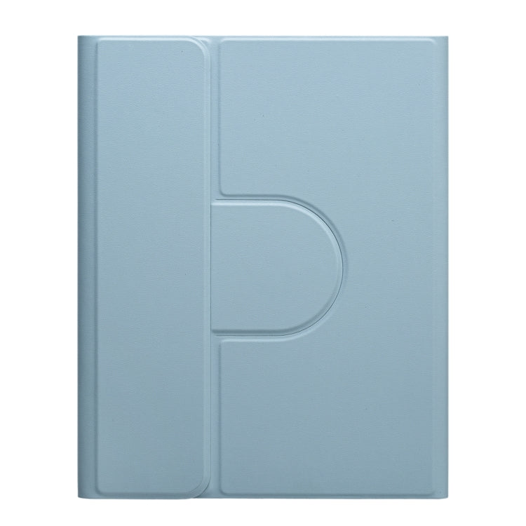For iPad Air 2022 / iPad Pro 11 2021 Square Button 360 Degree Rotatable Bluetooth Keyboard Leather Case with Touchpad(Mist Blue) - Universal by PMC TechLife | Online Shopping South Africa | PMC TechLife