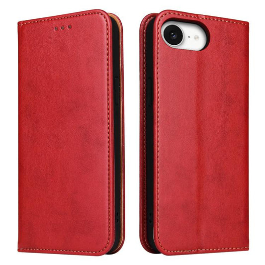 For iPhone 16e Fierre Shann PU Genuine Leather Texture Phone Case(Red) - iPhone 16e Cases by FIERRE SHANN | Online Shopping South Africa | PMC Jewellery | Buy Now Pay Later Mobicred