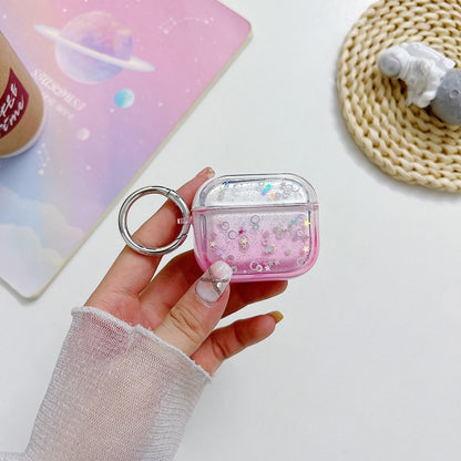 For AirPods Pro 2 Transparent Glitter Bluetooth Earphone Protective Case(Pink) - For AirPods Pro 2 by PMC Jewellery | Online Shopping South Africa | PMC Jewellery