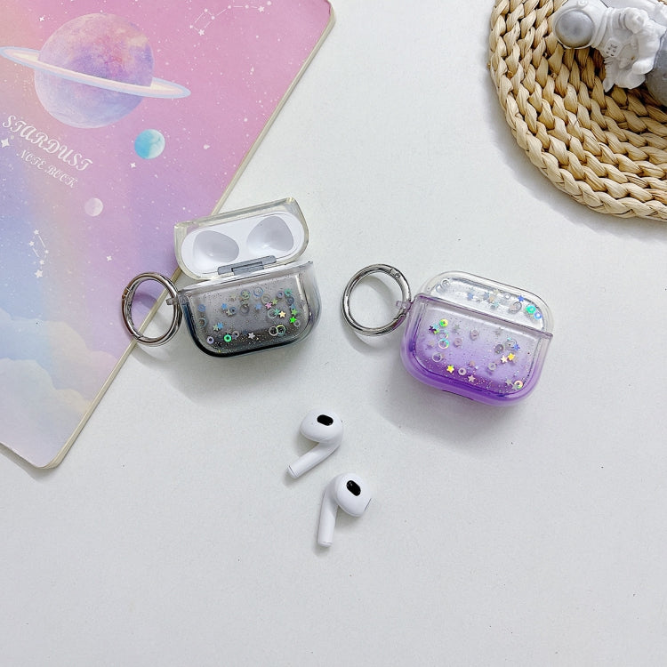 For AirPods Pro Transparent Glitter Bluetooth Earphone Protective Case(Pink) - For AirPods Pro by PMC Jewellery | Online Shopping South Africa | PMC Jewellery | Buy Now Pay Later Mobicred
