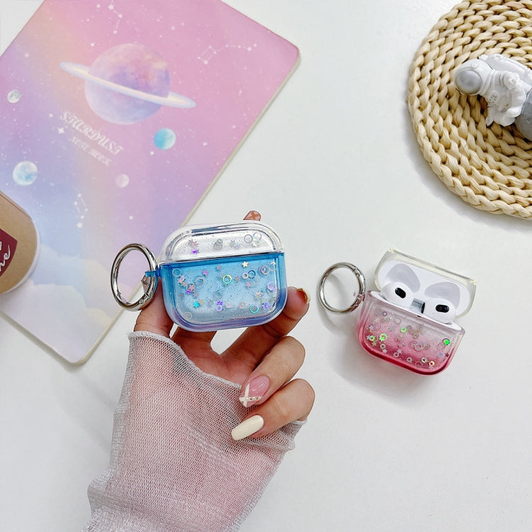 For AirPods Pro 2 Transparent Glitter Bluetooth Earphone Protective Case(Pink) - For AirPods Pro 2 by PMC TechLife | Online Shopping South Africa | PMC TechLife