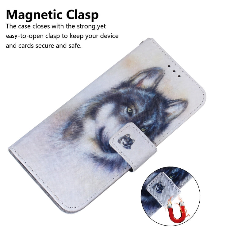 For Realme 12 5G Coloured Drawing Flip Leather Phone Case(White Wolf) - Realme Cases by PMC Jewellery | Online Shopping South Africa | PMC Jewellery | Buy Now Pay Later Mobicred