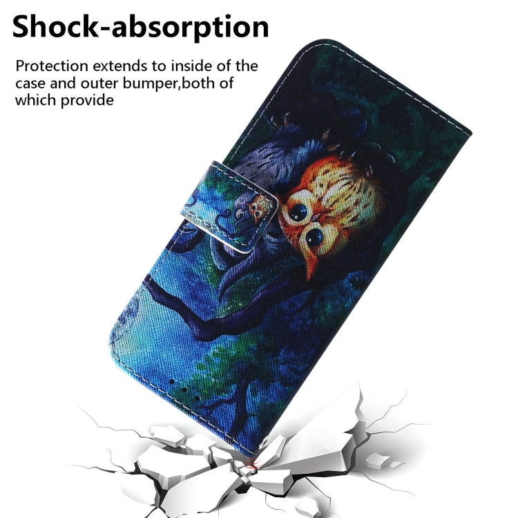 For OPPO Reno11 Global Coloured Drawing Flip Leather Phone Case(Oil Painting Owl) - Reno11 Cases by PMC Jewellery | Online Shopping South Africa | PMC Jewellery | Buy Now Pay Later Mobicred