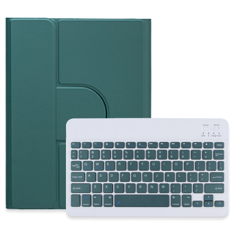 For iPad 10th Gen 10.9 2022 Square Button 360 Degree Rotatable Bluetooth Keyboard Leather Case(Dark Green) - Universal by PMC Jewellery | Online Shopping South Africa | PMC Jewellery