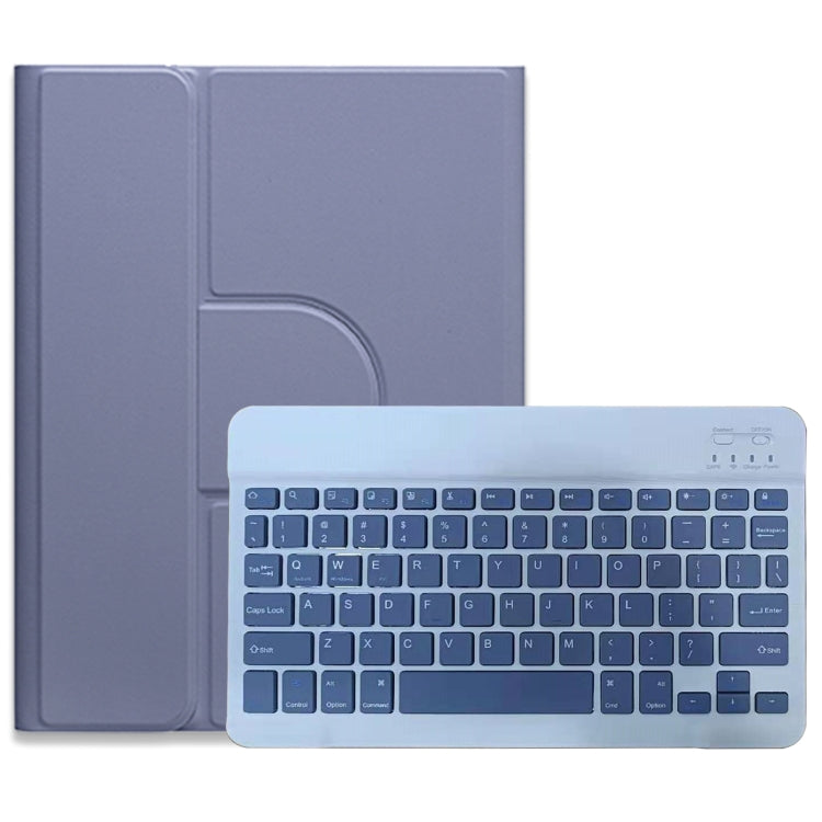 For iPad 10th Gen 10.9 2022 Square Button 360 Degree Rotatable Bluetooth Keyboard Leather Case(Lavender Purple) - Universal by PMC Jewellery | Online Shopping South Africa | PMC Jewellery