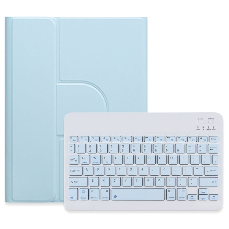 For iPad 10.2 2021 / Air 2019 Square Button 360 Degree Rotatable Bluetooth Keyboard Leather Case(Sky Blue) - Universal by PMC Jewellery | Online Shopping South Africa | PMC Jewellery