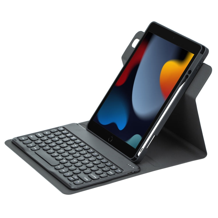 For iPad 10.2 2021 / Air 2019 Round Button 360 Degree Rotatable Bluetooth Keyboard Leather Case(Black) - Universal by PMC Jewellery | Online Shopping South Africa | PMC Jewellery