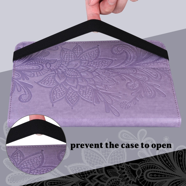 For Amazon Fire Max 11 Lace Flower Embossing Pattern Leather Tablet Case(Purple) - Amazon by PMC TechLife | Online Shopping South Africa | PMC TechLife | Buy Now Pay Later Mobicred