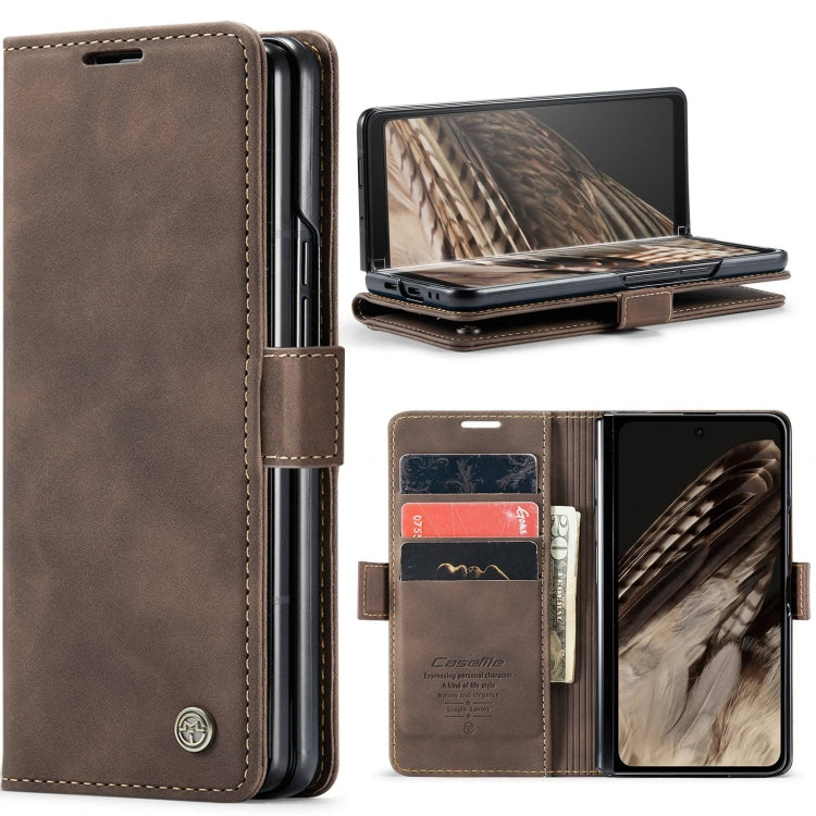 For Google Pixel Fold CaseMe 013 Multifunctional Horizontal Flip Leather Phone Case(Coffee) - Google Cases by CaseMe | Online Shopping South Africa | PMC Jewellery | Buy Now Pay Later Mobicred