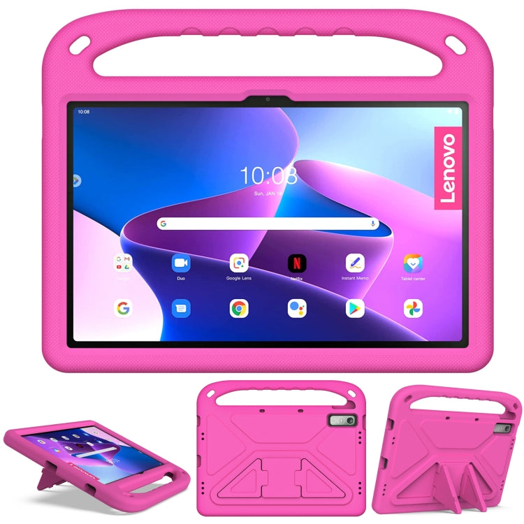 For Lenovo Pad Pro 2021 TB-J716F Handle Portable EVA Shockproof Tablet Case(Rose Red) - Lenovo by PMC Jewellery | Online Shopping South Africa | PMC Jewellery | Buy Now Pay Later Mobicred