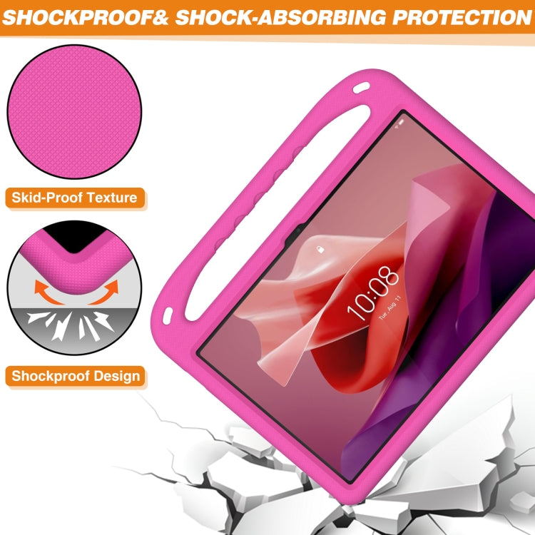 For Lenovo Tab P12 12.7 Handle Portable EVA Shockproof Tablet Case(Rose Red) - Lenovo by PMC Jewellery | Online Shopping South Africa | PMC Jewellery | Buy Now Pay Later Mobicred