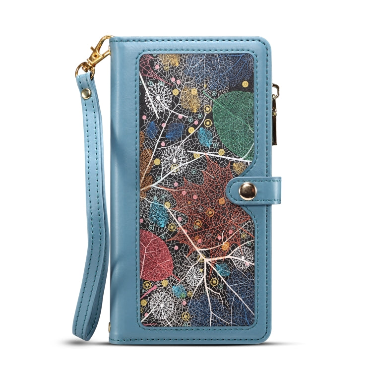 For iPhone 16 Pro Max ESEBLE Star Series Lanyard Zipper Wallet RFID Leather Case(Blue) - iPhone 16 Pro Max Cases by ESEBLE | Online Shopping South Africa | PMC Jewellery | Buy Now Pay Later Mobicred