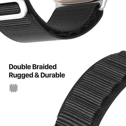 For Apple Watch Series 6 44mm DUX DUCIS GS Series Nylon Loop Watch Band(Black) - Watch Bands by DUX DUCIS | Online Shopping South Africa | PMC Jewellery | Buy Now Pay Later Mobicred