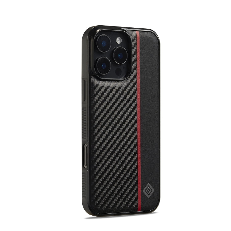 For iPhone 16 Pro LC.IMEEKE 3 in 1 Carbon Fiber Texture Shockproof Phone Case(Black) - iPhone 16 Pro Cases by LC.IMEEKE | Online Shopping South Africa | PMC Jewellery | Buy Now Pay Later Mobicred