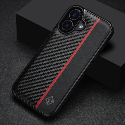 For iPhone 16 Plus LC.IMEEKE 3 in 1 Carbon Fiber Texture Shockproof Phone Case(Black) - iPhone 16 Plus Cases by LC.IMEEKE | Online Shopping South Africa | PMC Jewellery | Buy Now Pay Later Mobicred