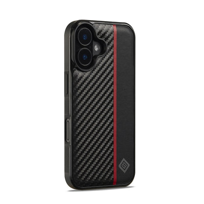 For iPhone 16 LC.IMEEKE 3 in 1 Carbon Fiber Texture Shockproof Phone Case(Black) - iPhone 16 Cases by LC.IMEEKE | Online Shopping South Africa | PMC Jewellery | Buy Now Pay Later Mobicred