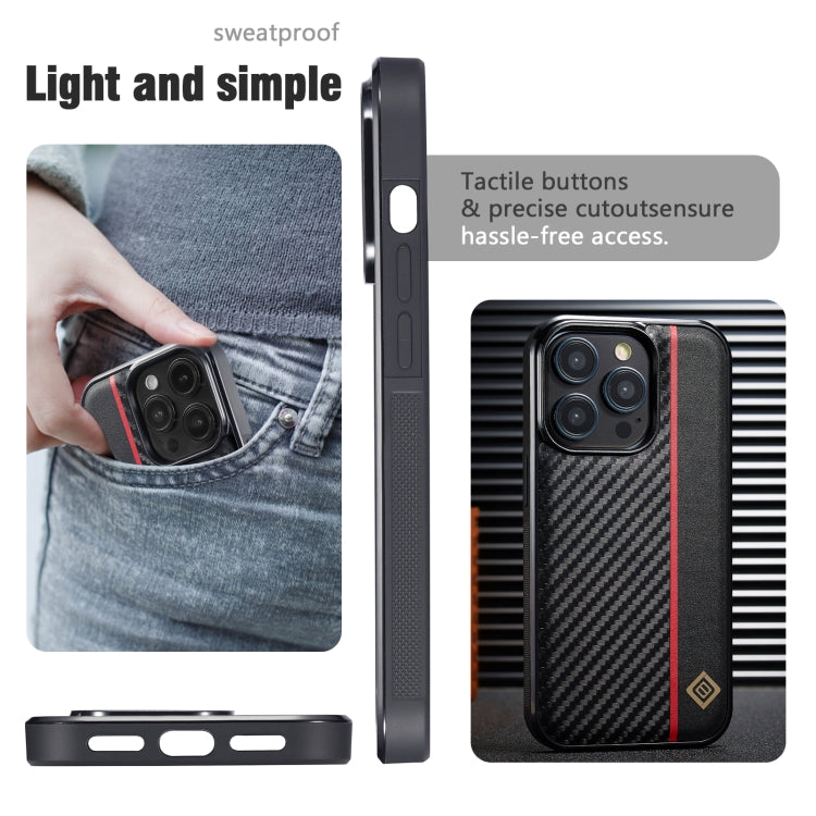 For iPhone 16 Plus LC.IMEEKE 3 in 1 Carbon Fiber Texture Shockproof Phone Case(Black) - iPhone 16 Plus Cases by LC.IMEEKE | Online Shopping South Africa | PMC Jewellery | Buy Now Pay Later Mobicred