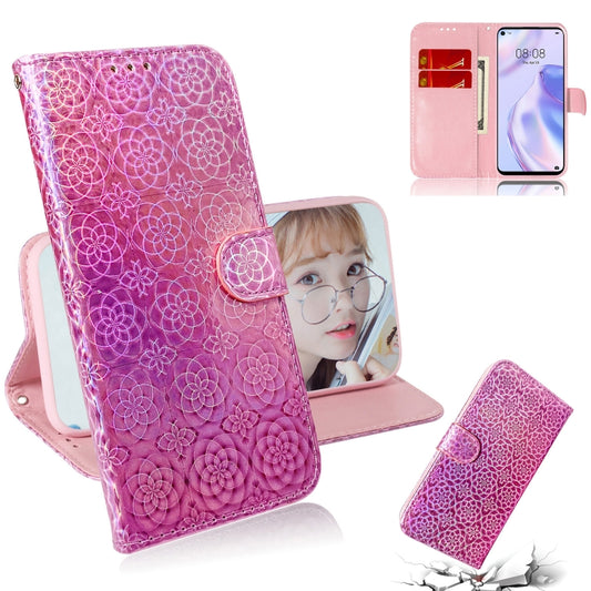 For Huawei P40 lite 5G Solid Color Colorful Magnetic Buckle Horizontal Flip PU Leather Case with Holder & Card Slots & Wallet & Lanyard(Pink) - Huawei Cases by PMC Jewellery | Online Shopping South Africa | PMC Jewellery