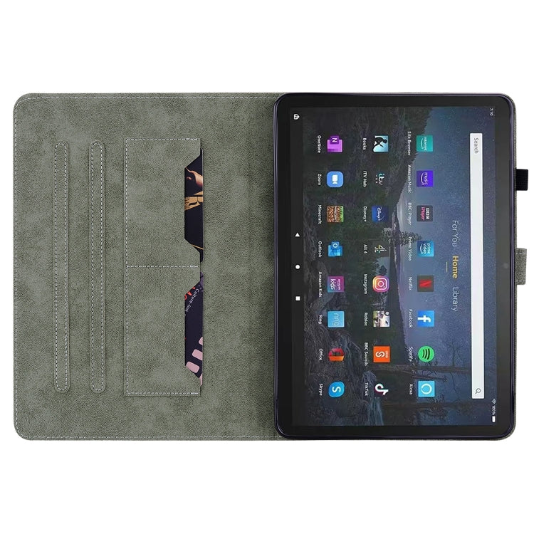 For Amazon Fire Max 11 Tiger Pattern Flip Leather Tablet Case(Dark Green) - Amazon by PMC TechLife | Online Shopping South Africa | PMC TechLife | Buy Now Pay Later Mobicred