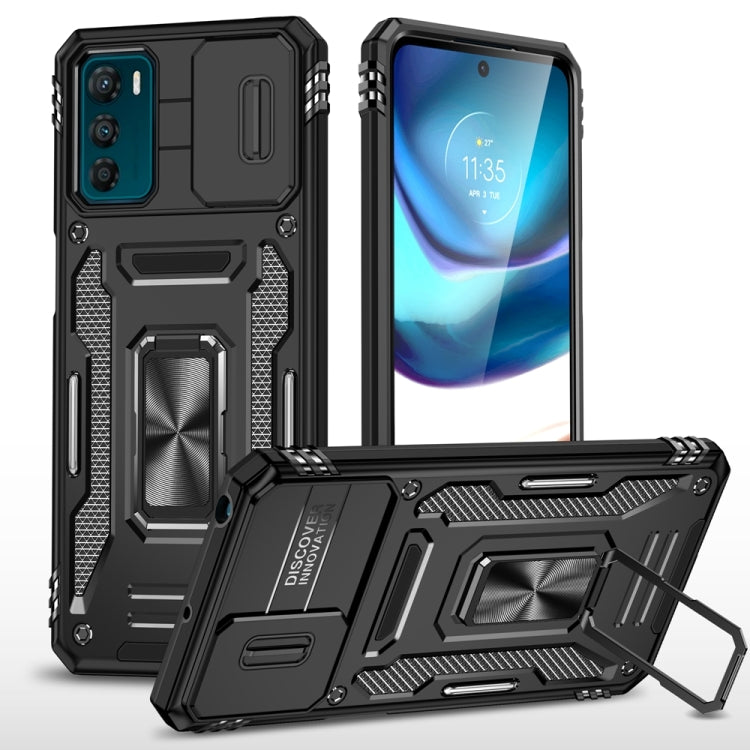 Motorola Moto G42 Armor PC + TPU Camera Shield Phone Case(Black) - Motorola Cases by PMC Jewellery | Online Shopping South Africa | PMC Jewellery