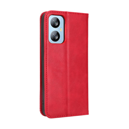 For Blackview A52 / A52 Pro Magnetic Buckle Retro Texture Leather Phone Case(Red) - More Brand by PMC Jewellery | Online Shopping South Africa | PMC Jewellery