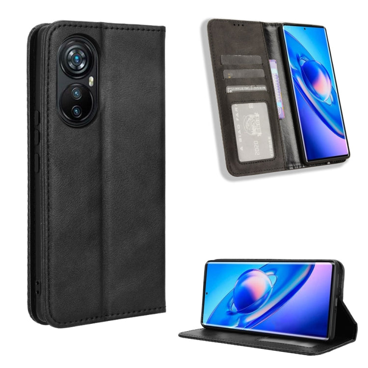 For Blackview A200 Pro Magnetic Buckle Retro Texture Leather Phone Case(Black) - More Brand by PMC Jewellery | Online Shopping South Africa | PMC Jewellery