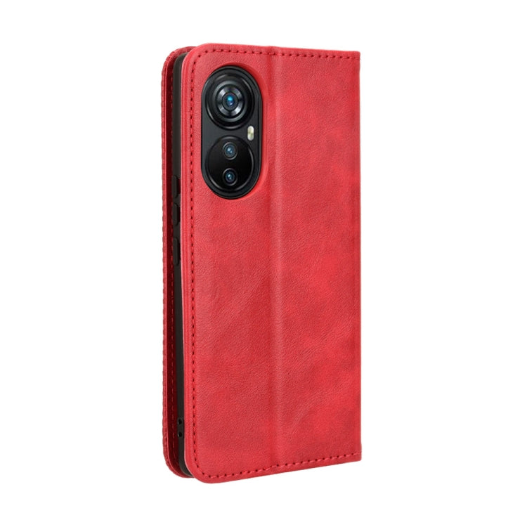 For Blackview A200 Pro Magnetic Buckle Retro Texture Leather Phone Case(Red) - More Brand by PMC Jewellery | Online Shopping South Africa | PMC Jewellery