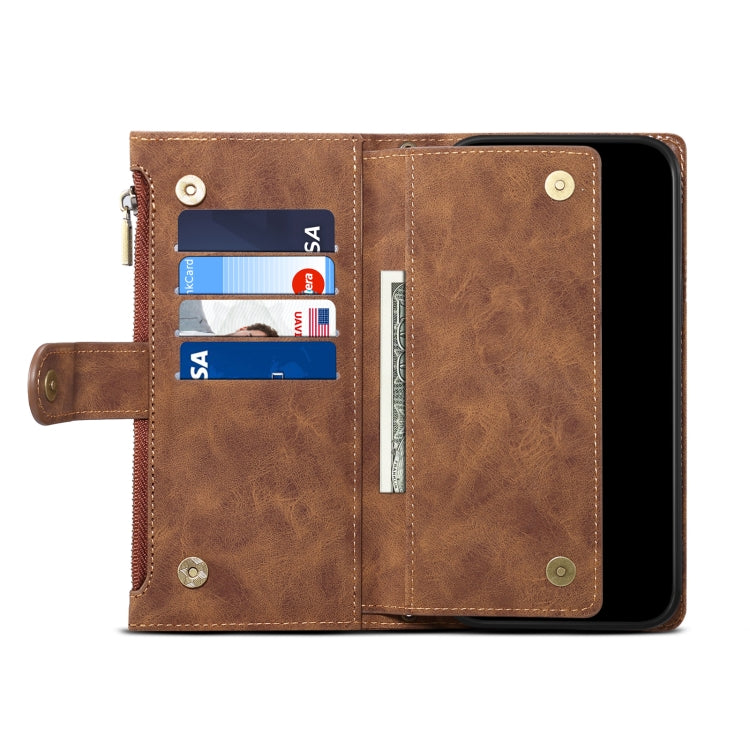 For iPhone 16 Pro Max ESEBLE Retro Frosted RFID Flip Leather Phone Case(Brown) - free shipping - PMC TechLife - Order now!